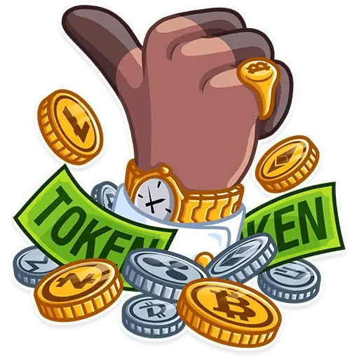 First Bull & Bear Sticker - Thumbs Up with Crypto Coins