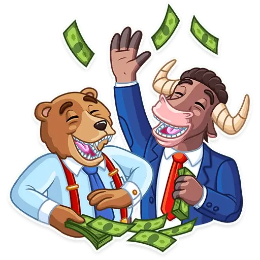 Bull and Bear Celebrating Together